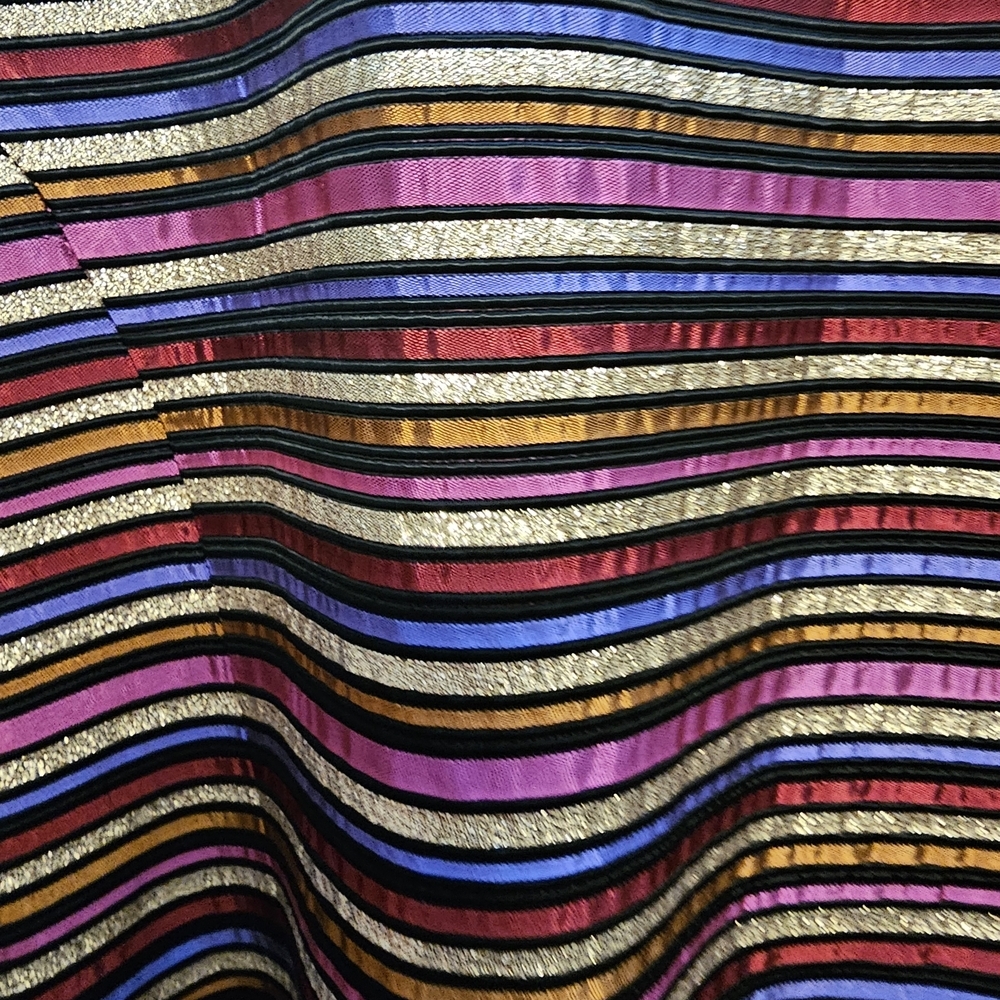 Jessica Howard Striped Metallic Cropped Blazer in Pink, Gold & Black - Picture 4 of 6